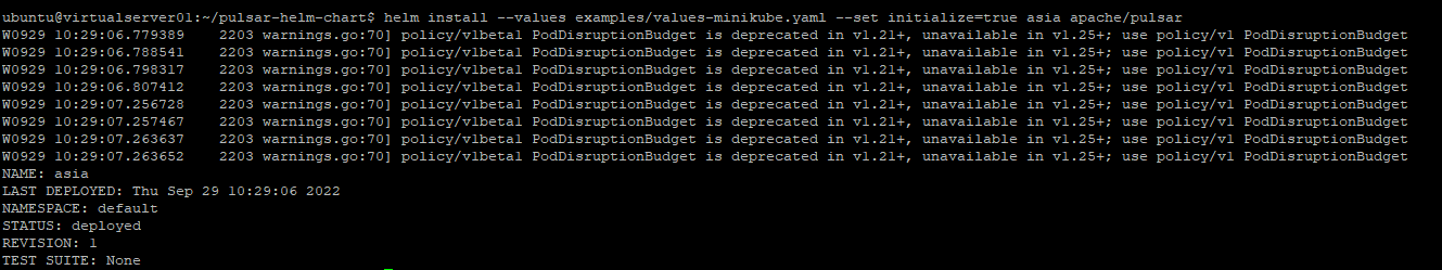 Output of Command HelmInstall